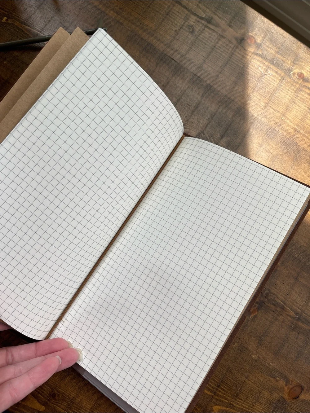 R. Esterbrook & Co. Brown Faux Leather Notebook with Blue Spine